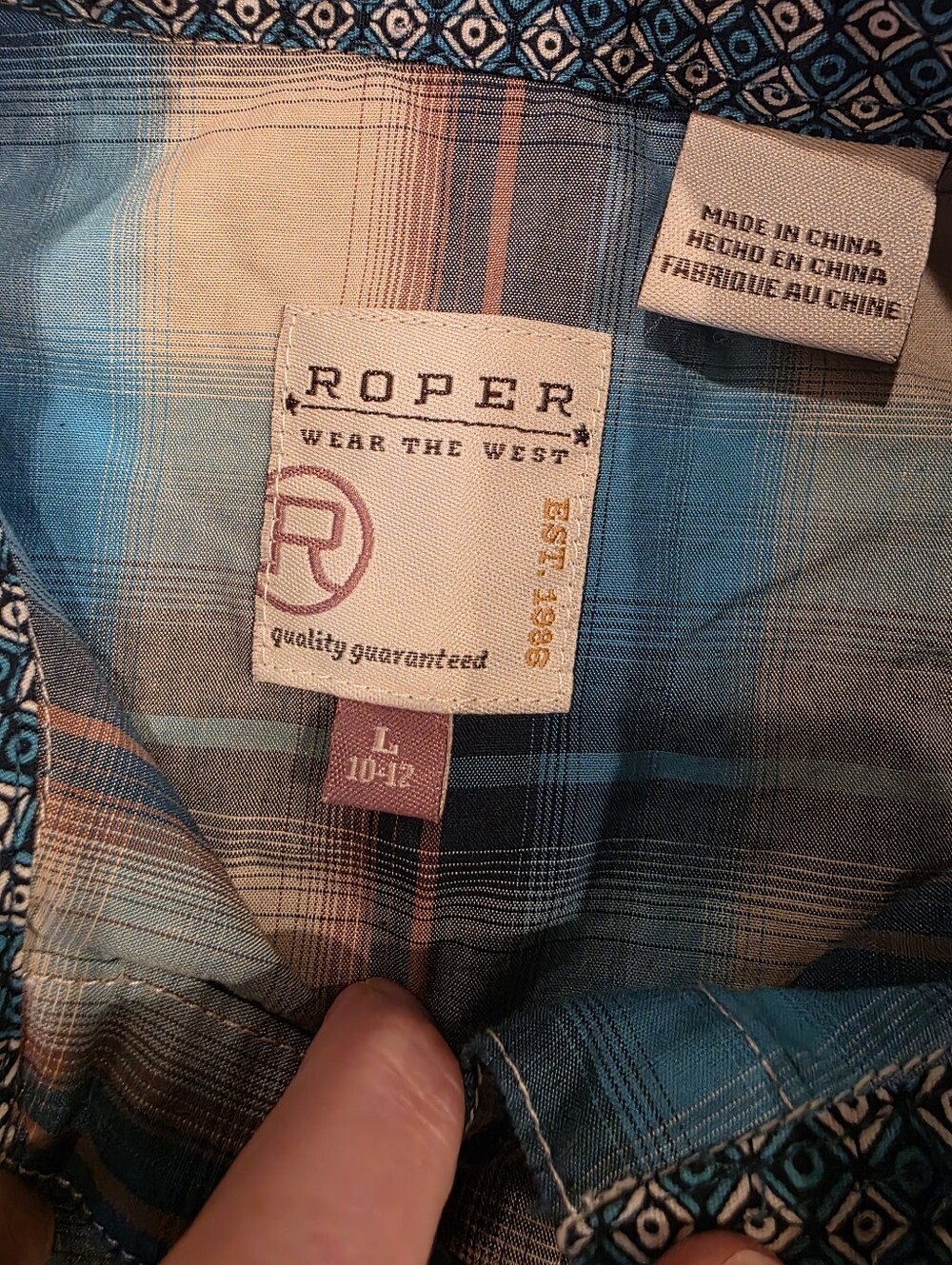 Roper Girl's Button Down Shirt - Picture 2 of 3